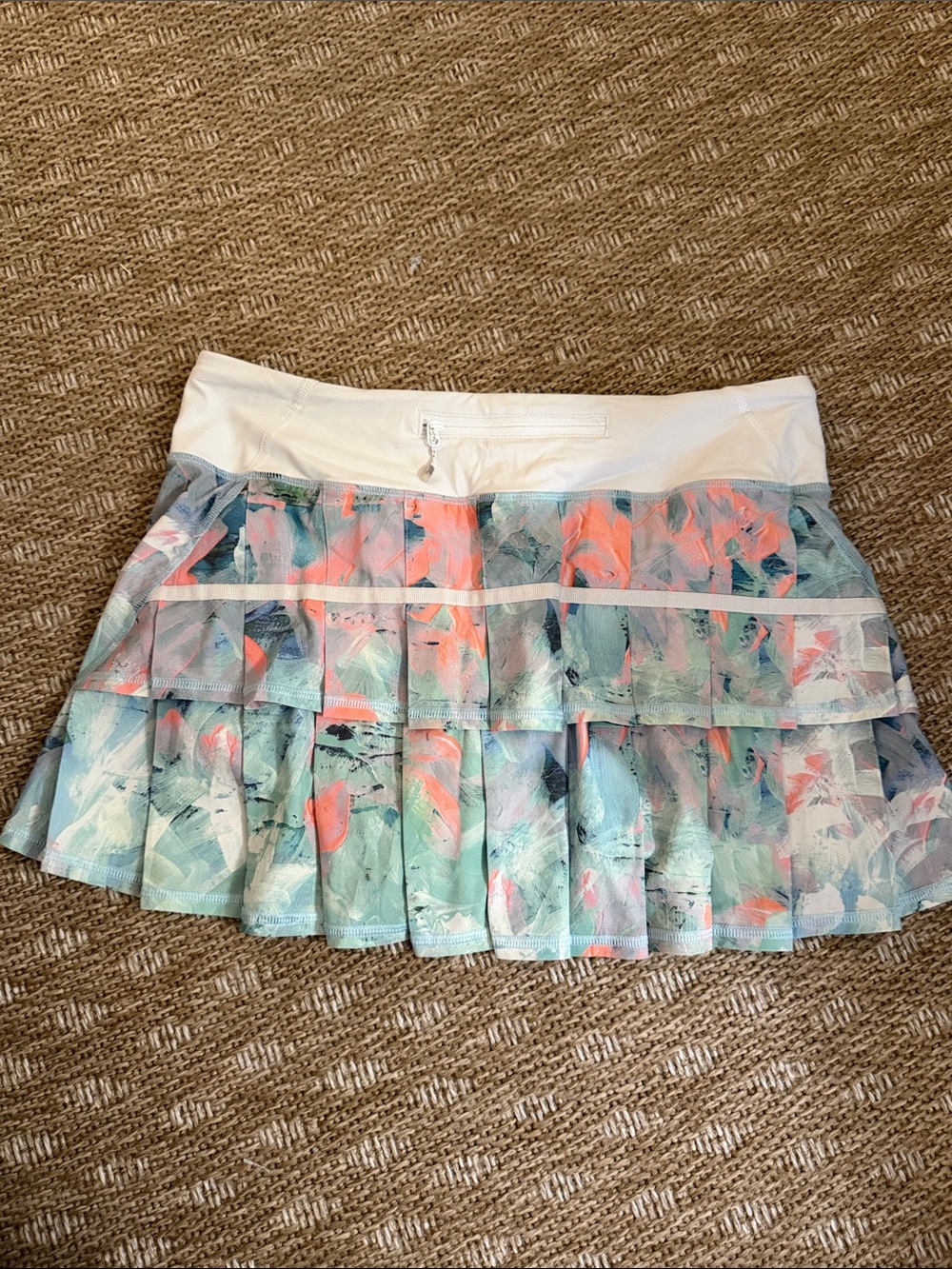 lululemon athletica White Waist Pastel Floral Pleated Tennis Skirt
